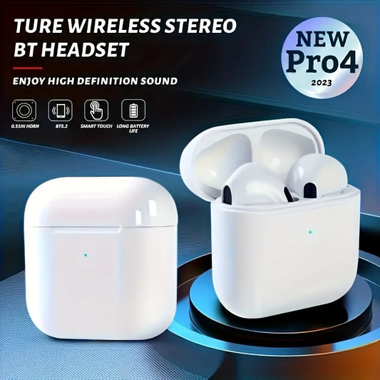 Pro 4 TWS Wireless Bluetooth 5.3 Headphones – Waterproof Earbuds with Mic for Xiaomi & iPhone